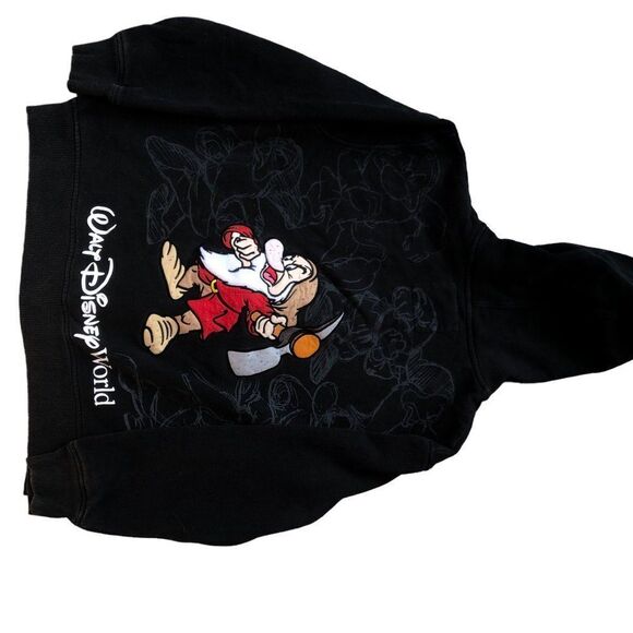 Vintage Walt Disney World Embroidered Snow White Hoodie Sweater Medium Black - Picture 15 of 16